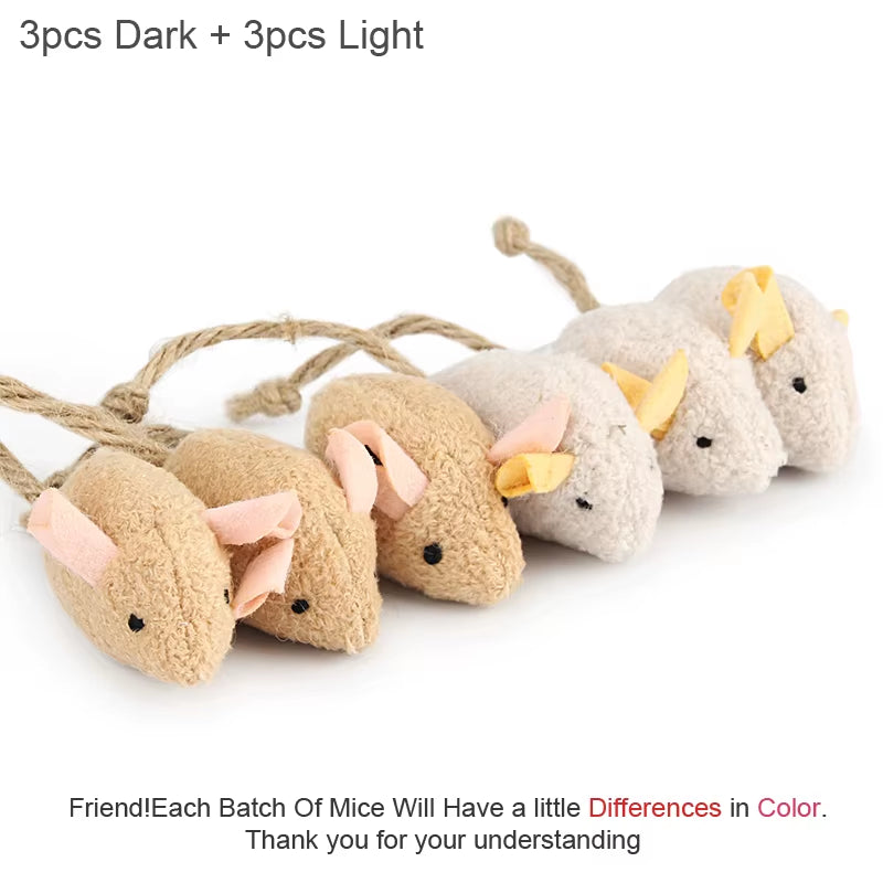 6Pcs Mix Pet Toy Catnip Mice Cats Toys Fun Plush Mouse Cat Toy for Kitten