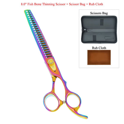 8 Inch  Professional Pet Dog Grooming Scissors Animals Thinning Shears Japan Steel Puppy Cat Haircut Styling Tool B0059A