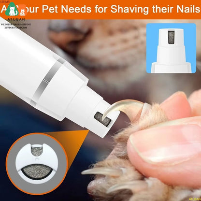 Dog Clippers Grooming Kit Hair Clipper-Low Noise Paw Trimmer-Cordless Quiet Nail Grinder Shaver for Cats and Other Pets