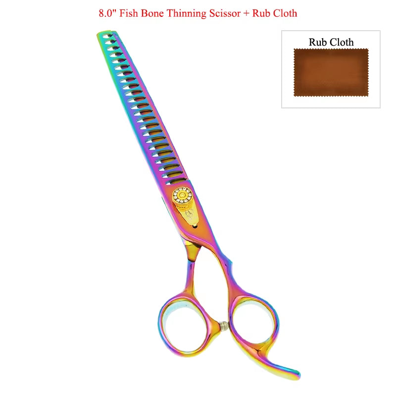 8 Inch  Professional Pet Dog Grooming Scissors Animals Thinning Shears Japan Steel Puppy Cat Haircut Styling Tool B0059A