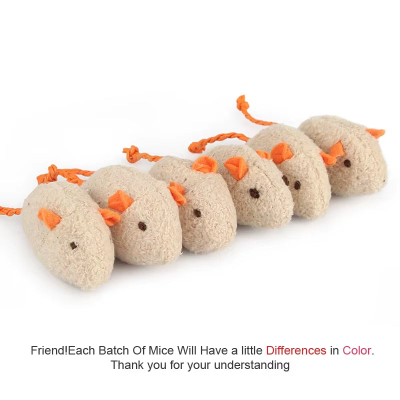 6Pcs Mix Pet Toy Catnip Mice Cats Toys Fun Plush Mouse Cat Toy for Kitten